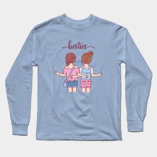 Cute Girls Besties Best Friends Long Sleeve T-Shirt